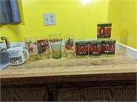 Nine Christmas Glasses & Mugs