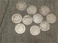 10 Barber Silver Dimes