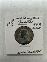 1960-D 90% Silver Quarter Uncirculated