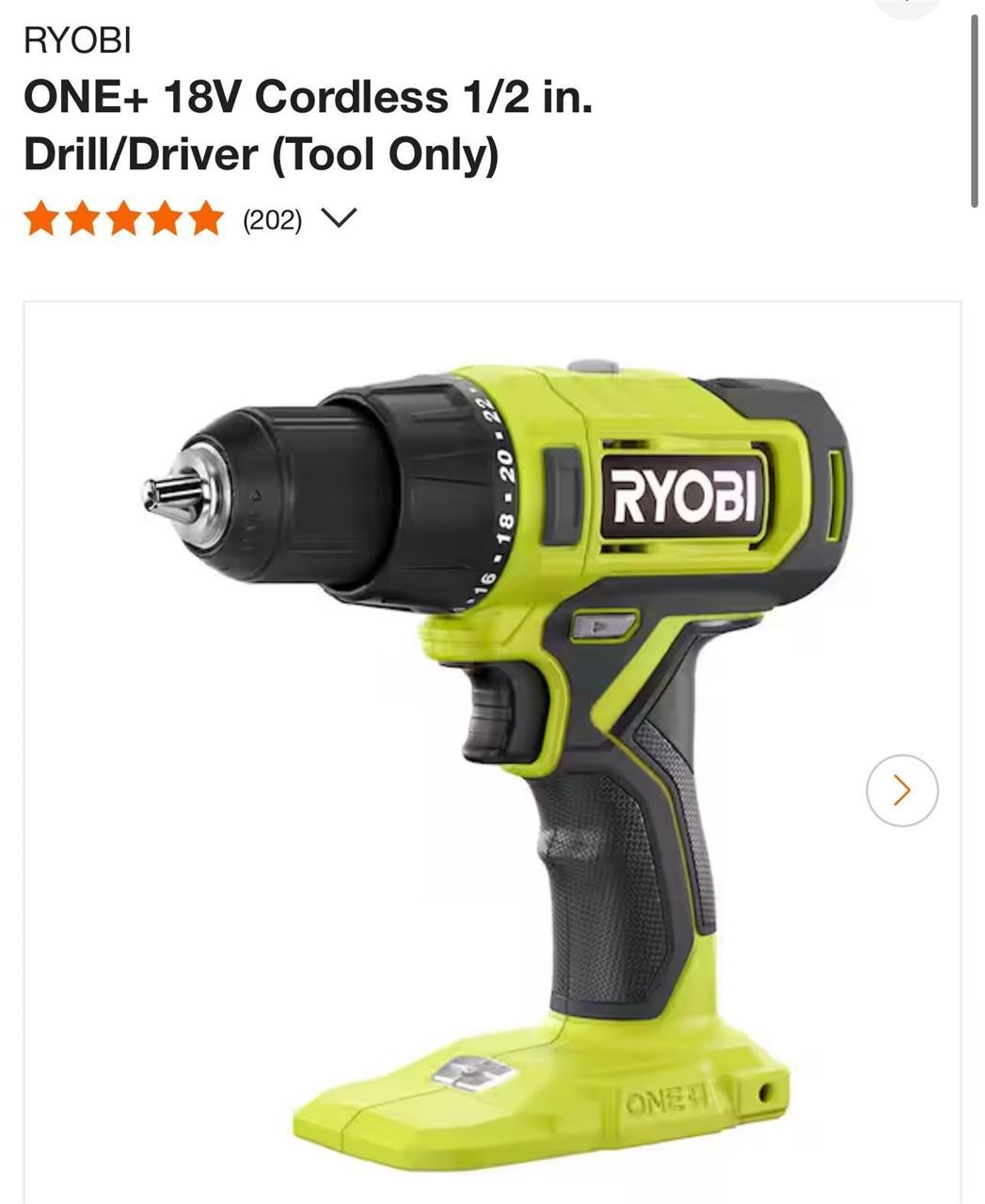 RYOBI ONE+ 18V Cordless 1/2 in. Drill/Driver