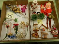 2 Flats Of Vintage Christmas Items