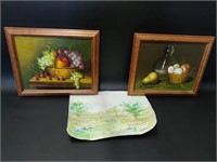 Two Still Life Paintings - Oil On Canvas +