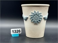 Terra cotta flower pot with birds & flower