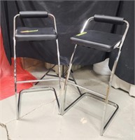 2 Bar Stools - Leather Seats. 18"x18"x38"