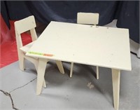 Handmade wooden Kids Table and 2 Chairs.