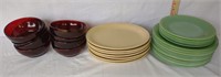 Jadeite Plates, Syracuse china, & Red Bowls