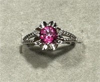 1.0 Ct Custom Natural Pink Topaz .925 Silver Ring