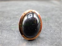 12K Gold Filled Onyx & Copper Ring