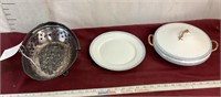 Antique Silver Plated Bowl, Grosser Serving Set