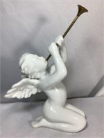 Angel Figure with Metal Trumpet