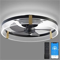 Low Profile Fan, LED 3 Color, 6 Speeds, Black