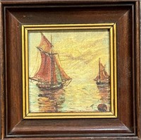 BEAUTIFUL MINIATURE NAUTICAL PAINTING