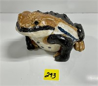 Vtg Pottery Toad Japanese Hirado Style Garden Piec