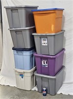 8 Storage Totes w Lids - Rubbermaid, Sterilite +