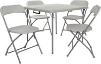 Office Star Resin 5-Piece Folding Square Table and