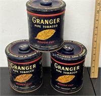 (3) Exc. Granger Tobacco Tins See Photos for