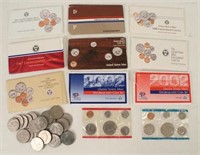 10 US Mint Sets 1976 - 2002 & 25 Eisenhower Dollar