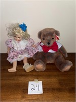 Doll and Stuffed Bear