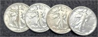 (4) W. Liberty Half Dollars: 1939, 1941-P,D,S