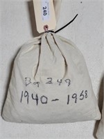 Bag Of 5,000 Wheat Cents 1940-1958