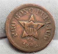 1863 Civil War Token N.Y. "Pro Bono Publico"