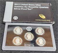 2012-S 5 Coin A The B Silver Quarter Proof Set