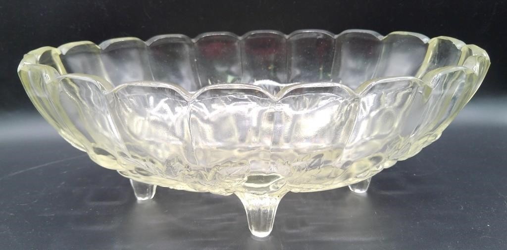 Clear Vintage Footed Fruit Bowl
