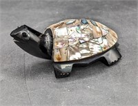 Small Black Onyx & Mother of Pearl Turtle