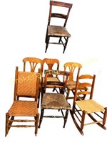 4 Assorted Side Chairs & 2 Rockers