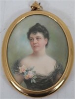 LATE 19TH C MINIATURE PORTRAIT OF A WOMAN