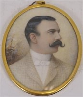 EARLY 20TH C MINIATURE PORTRAIT OF A GENTLEMAN,