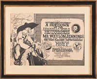AWHQ Waylon Jennings Original Framed Poster Art