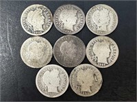 Eight Barber Dimes (1892-1894)