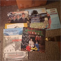 BOX OF CHRISTMAS VINYL RECORDS