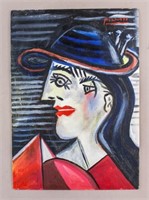 Spanish Oil on Board Signed Picasso