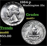 1984-p Washington Quarter 25c Grades GEM+ Unc