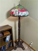 Antique Mahogany Carved Floor Lamp