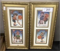 Framed Halloween Reproduction Postcards.