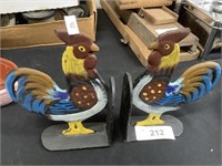 Cast iron Rooster Bookends.