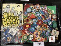 Girl Scout Patches, Pins, Booklet.