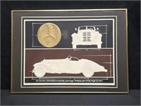 Embossed Paper & Foil Mercedes Benz Wall Art