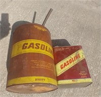 F9) Vintage Gas Cans (2), 6.5 gal Huffy, 2 gal