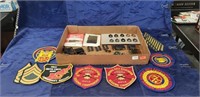 Tray Of Assorted Military Pins, Patches & More