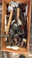 Wood box of mens tools