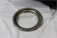 A Sterling Rim Glass Tray