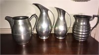 4 Pewter Pitchers, The tallest one is about 11