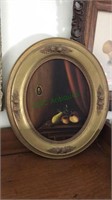 Oil on canvas painting of fruit, 14 x 12, signed