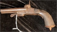 French Double Barrel Engraved Pistol
