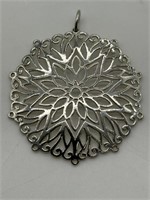 Sterling Silver Reticulated Abstract Pendant