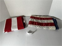 Two US Flag- 58”x35 and 48”x29”